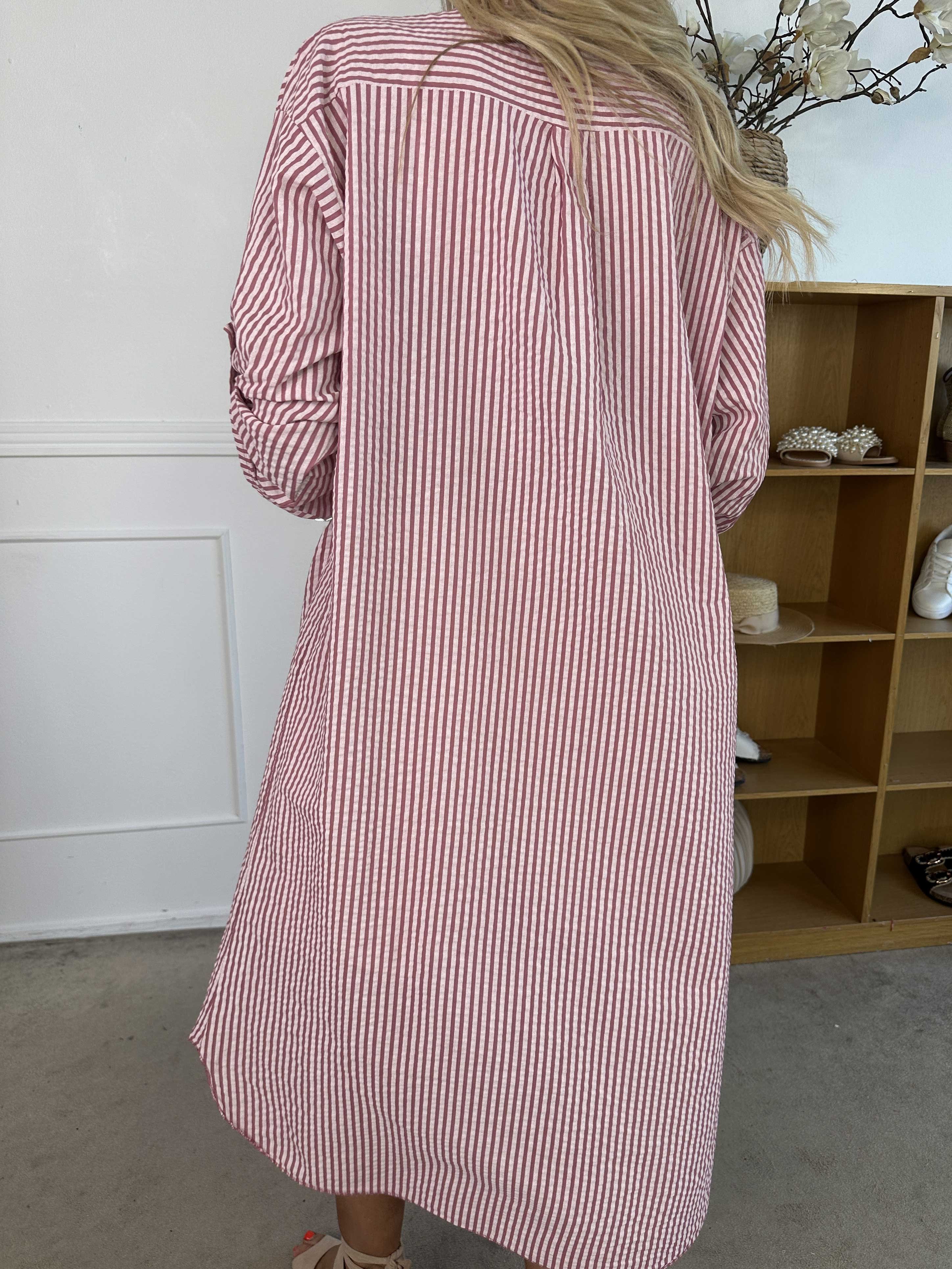 Irena - Långrandig skjorta i ström och vågigt tyg